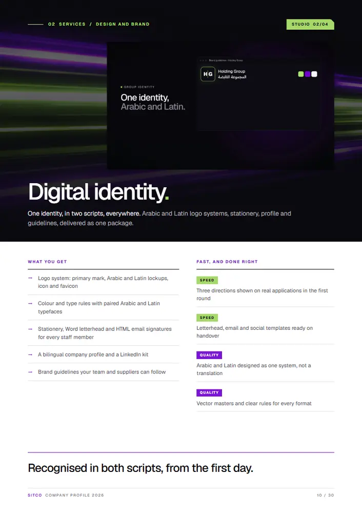 Profile page: Digital identity