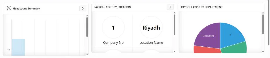 HR dashboard in Smart ERP