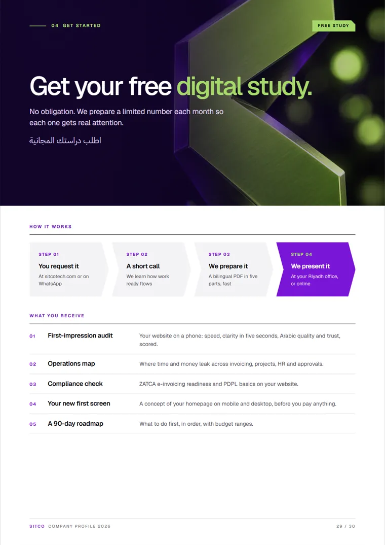 Profile page: get your free digital study